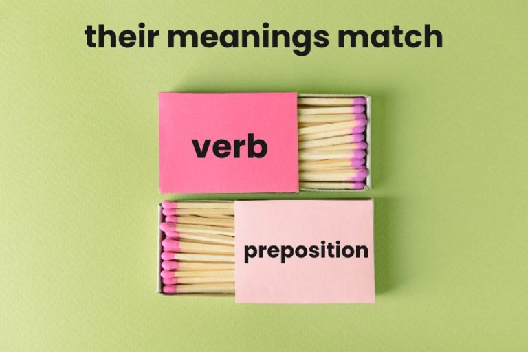 Verb + preposition: the meanings match